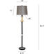 Callahan 62.5 inch 100 watt Madison Bronze and Grey Floor Lamp Portable Light