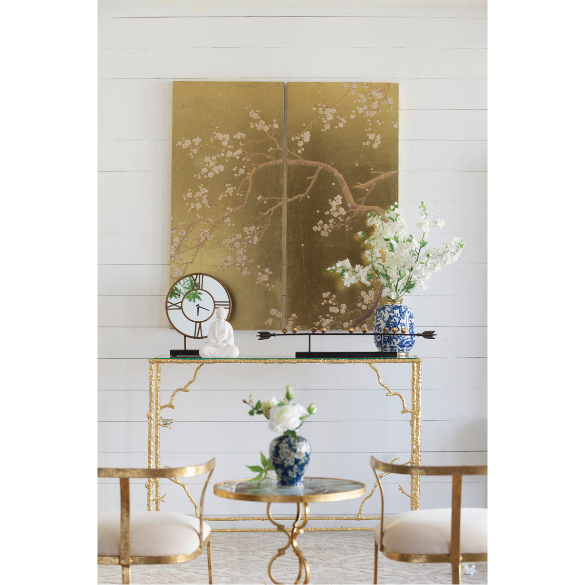 Cherry Blossom Gold Leaf/Pink Wall Art