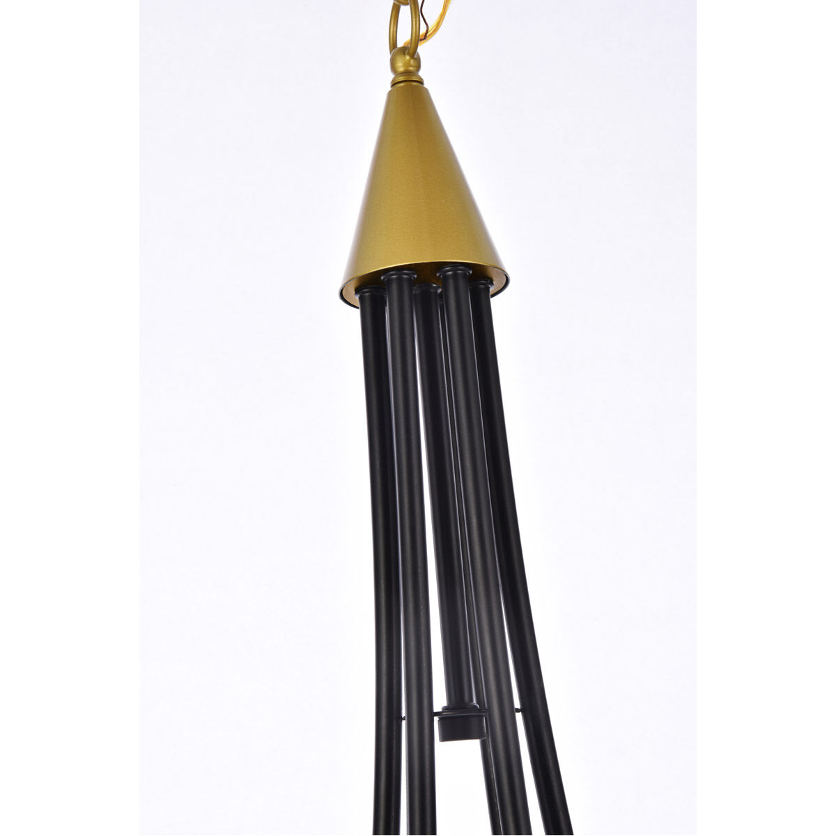 Cohen 6 Light 36 inch Black and Brass Chandelier Ceiling Light