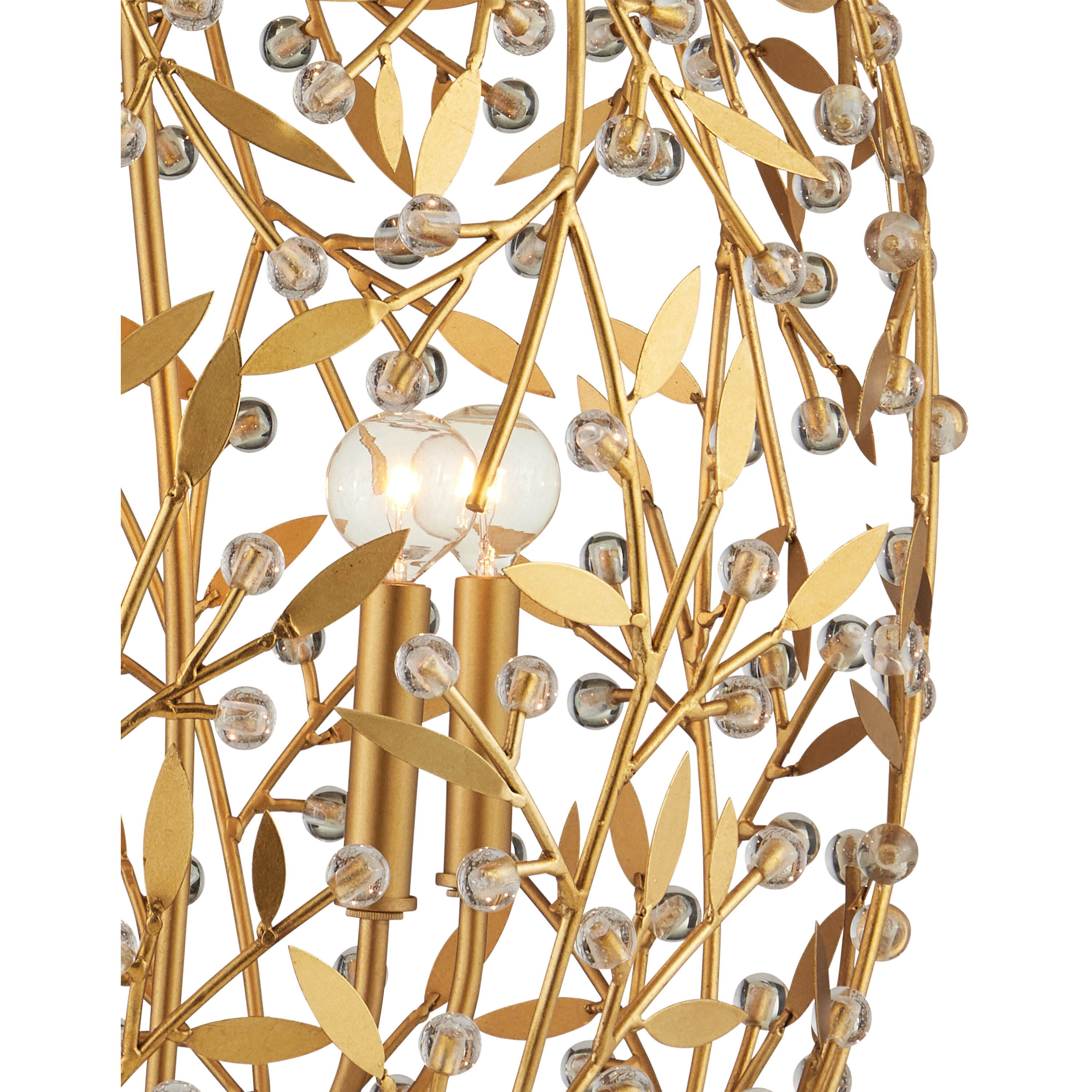 Secret Garden 4 Light 20.5 inch Clear/Contemporary Gold Leaf/Contemporary Gold Chandelier Ceiling Light