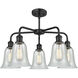 Hanover 5 Light 24.25 inch Matte Black Chandelier Ceiling Light in Fishnet Glass