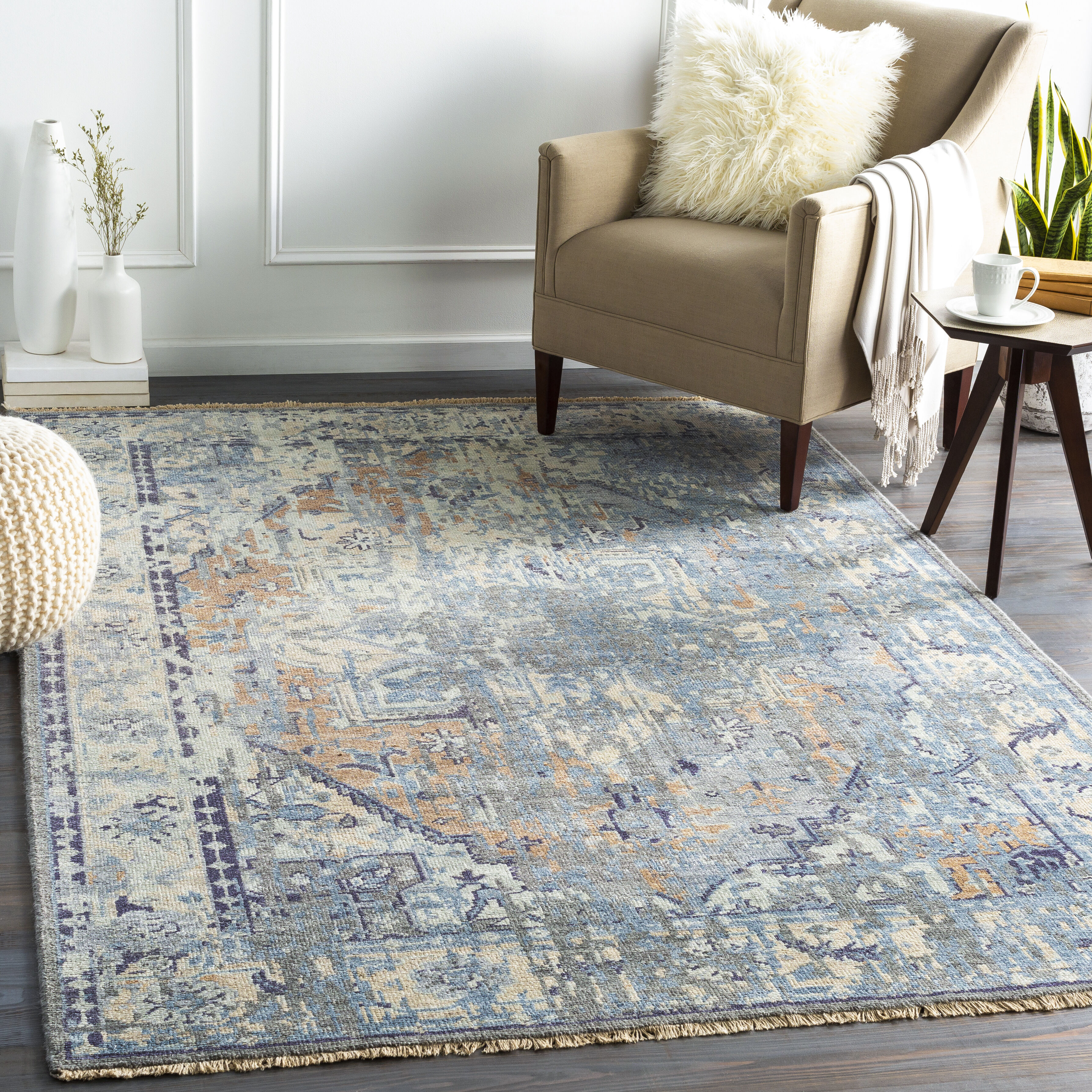 Cappadocia 66 X 42 inch Blue Rug in 4 X 6, Rectangle