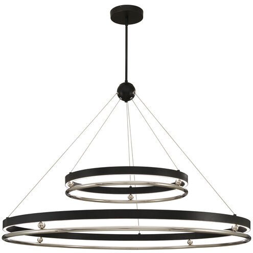 Grande Illusion LED 60.5 inch Coal with Polished Nickel Pendant Ceiling Light