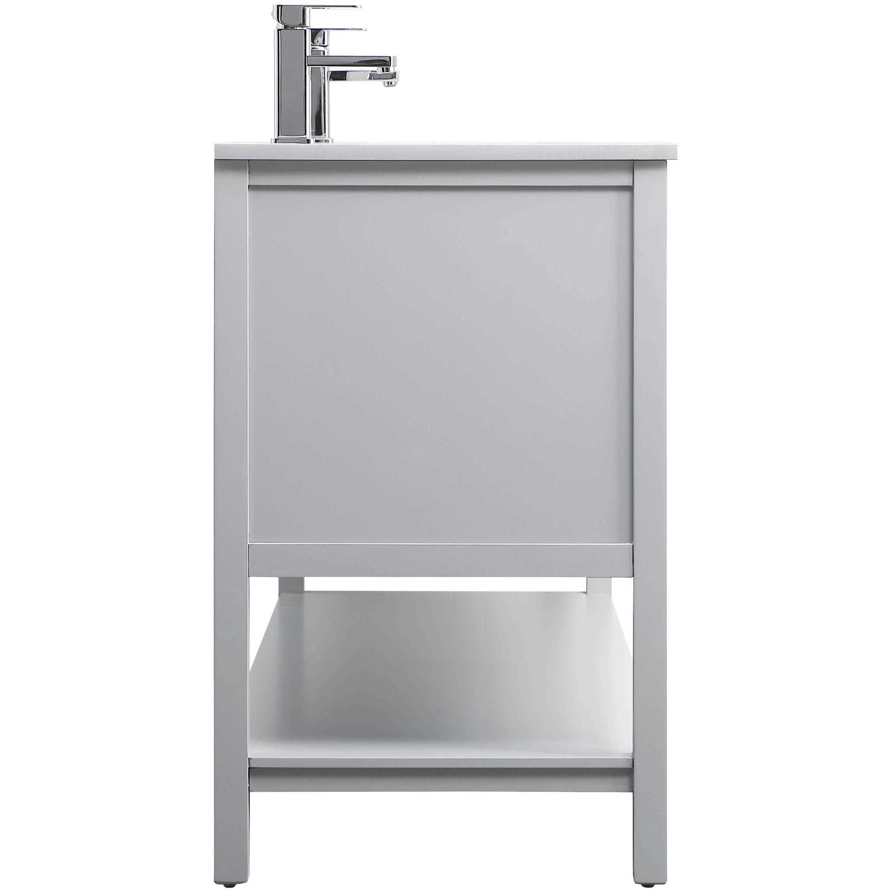 Heath 60 X 21.5 X 35 inch Grey Vanity Sink Set