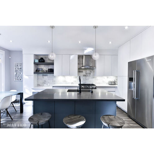 Bolha 1 Light 8.63 inch Chrome Pendant Ceiling Light in Chrome and Clear