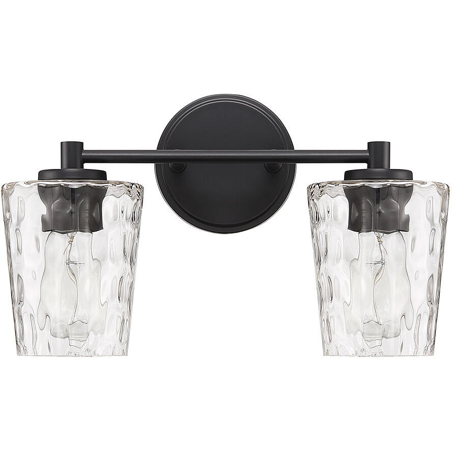 Ballas 2 Light 15.5 inch Black Bathroom Vanity Light Wall Light