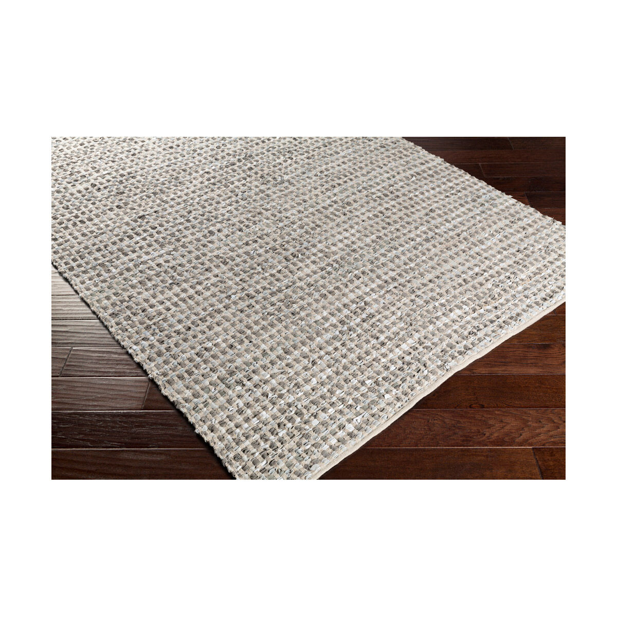 Jamie 108 X 72 inch Aqua/Denim/Ice Blue Rugs, Cotton and Leather