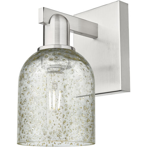 Arcadia Caledonia Armed Sconce Wall Light in Brushed Satin Nickel, Mica