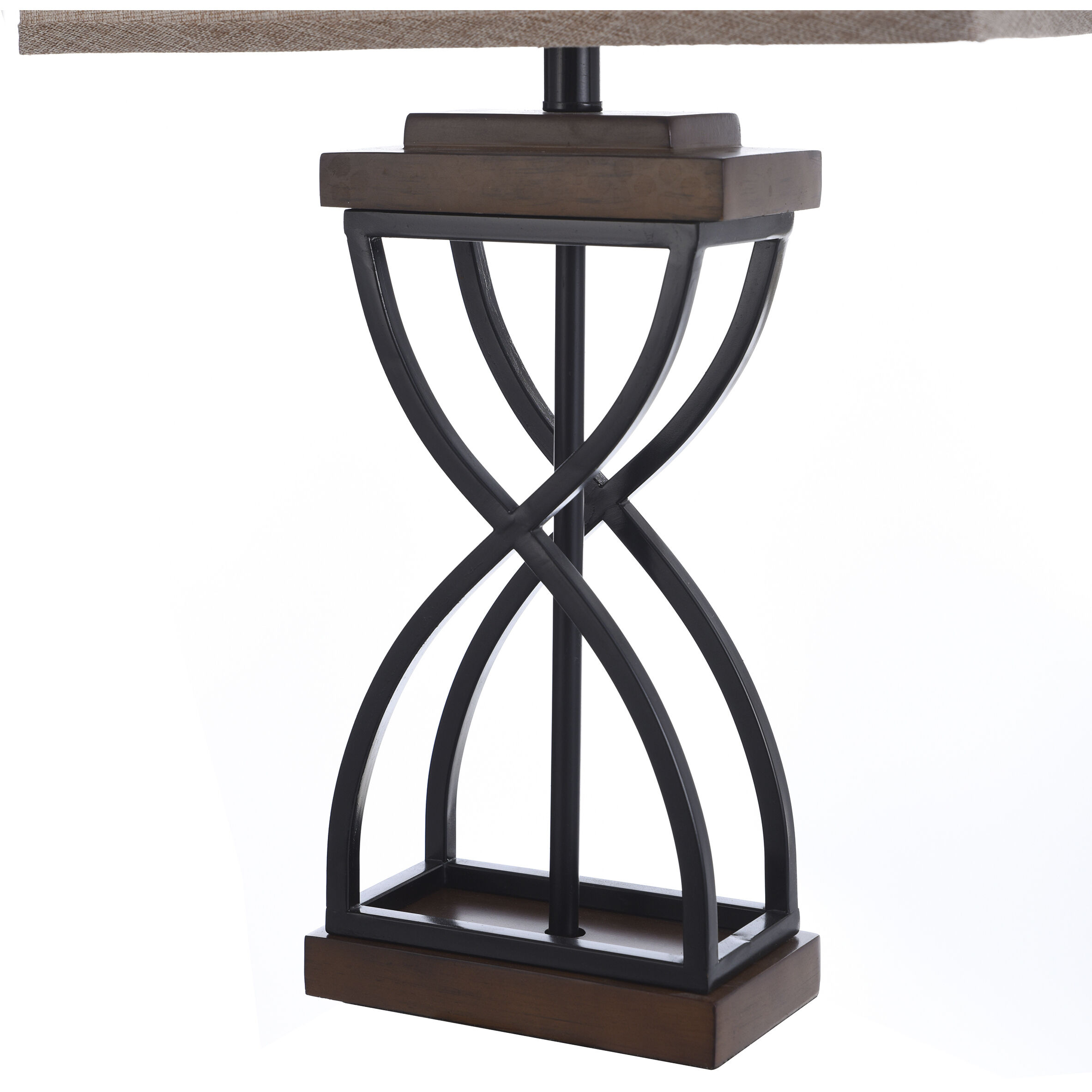 Signature 31 inch 100 watt Black Wood Table Lamp Portable Light