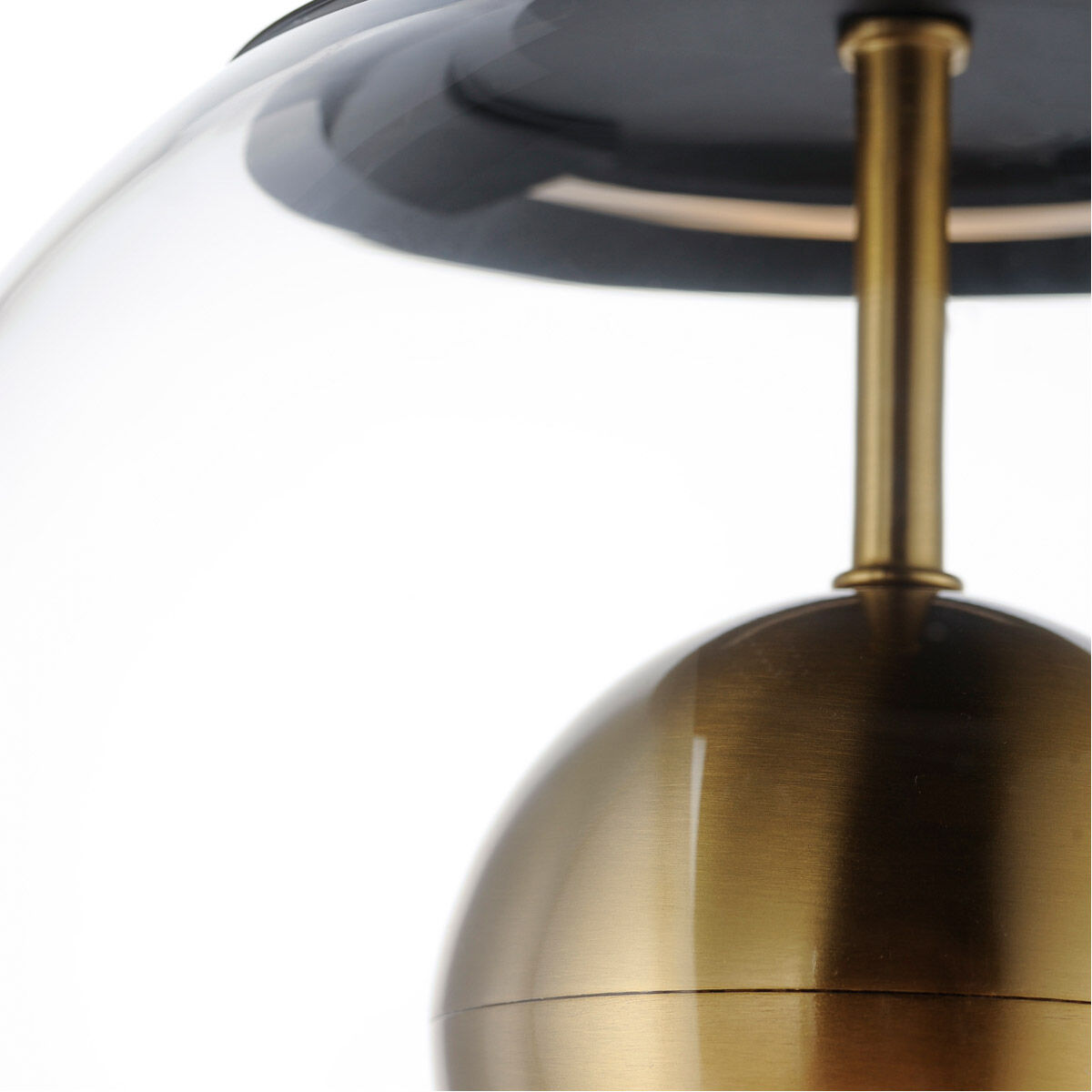 Nucleus LED 9 inch Black and Natural Aged Brass Flush Mount Ceiling Light