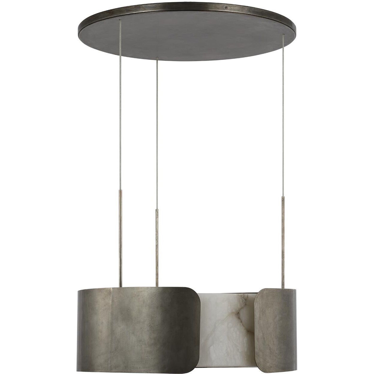 Anne-Marie Barton Armise LED 27.5 inch Mottled Pewter Drum Chandelier Ceiling Light