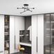 Delacroix 6 Light 28 inch Black with Brushed Nickel Accents Semi-Flush Ceiling Light