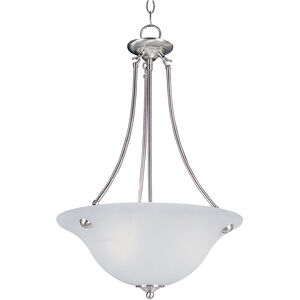 Malaga 3 Light 16 inch Satin Nickel Invert Bowl Pendant Ceiling Light in Frosted