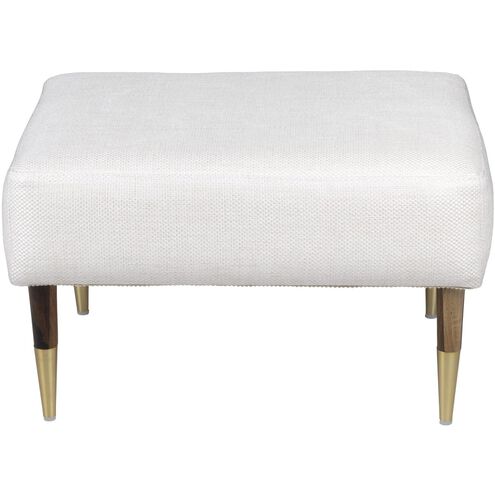 Oscar 13.25 inch Light Brown and Cream Ottoman