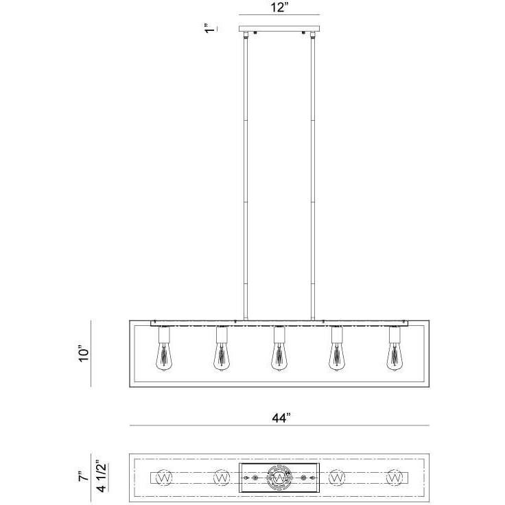 Flare 5 Light 7 inch White Chandelier Ceiling Light