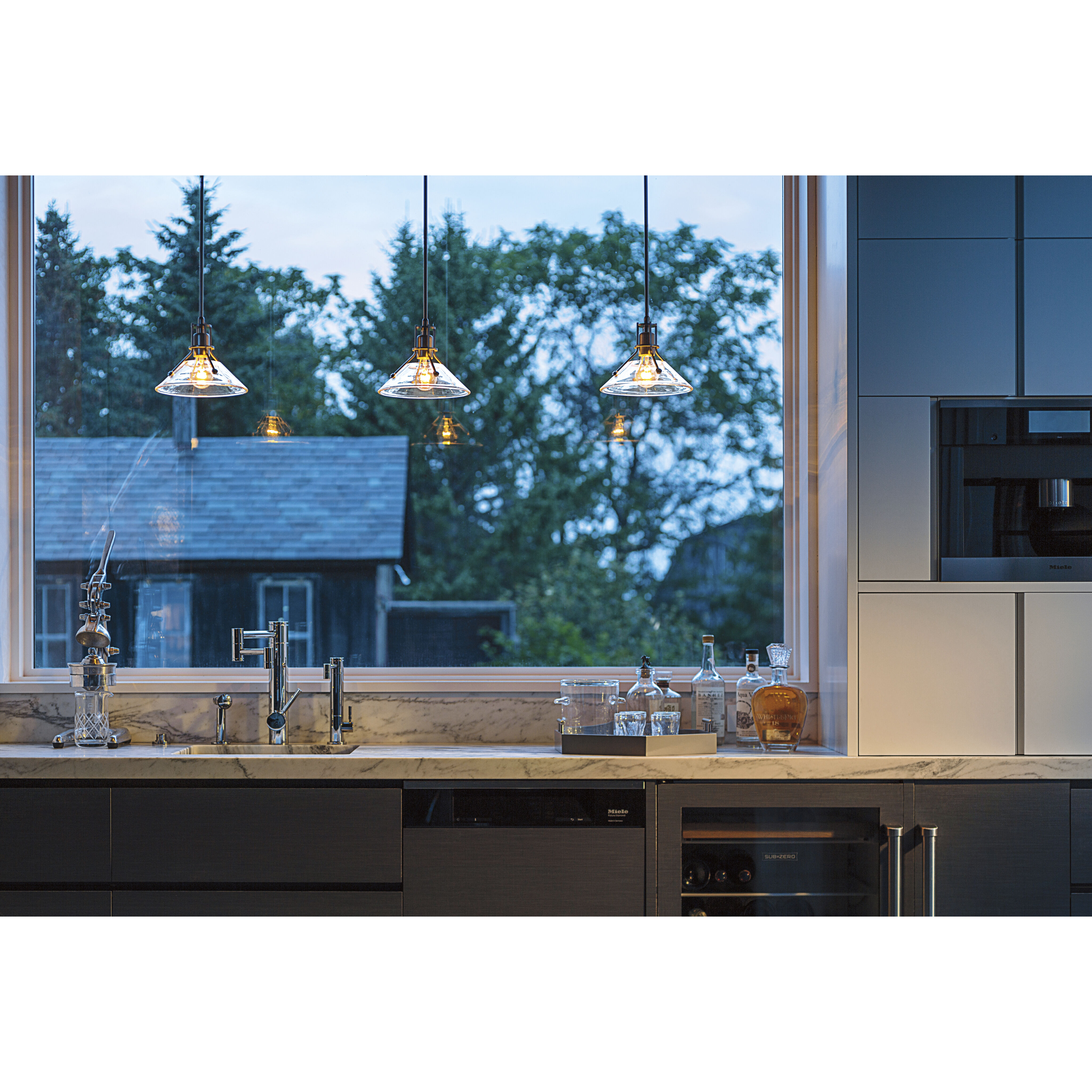 Henry 1 Light 9.2 inch Modern Brass Mini Pendant Ceiling Light in Clear