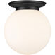Beacon 1 Light 14 inch Matte Black Flush Mount Ceiling Light