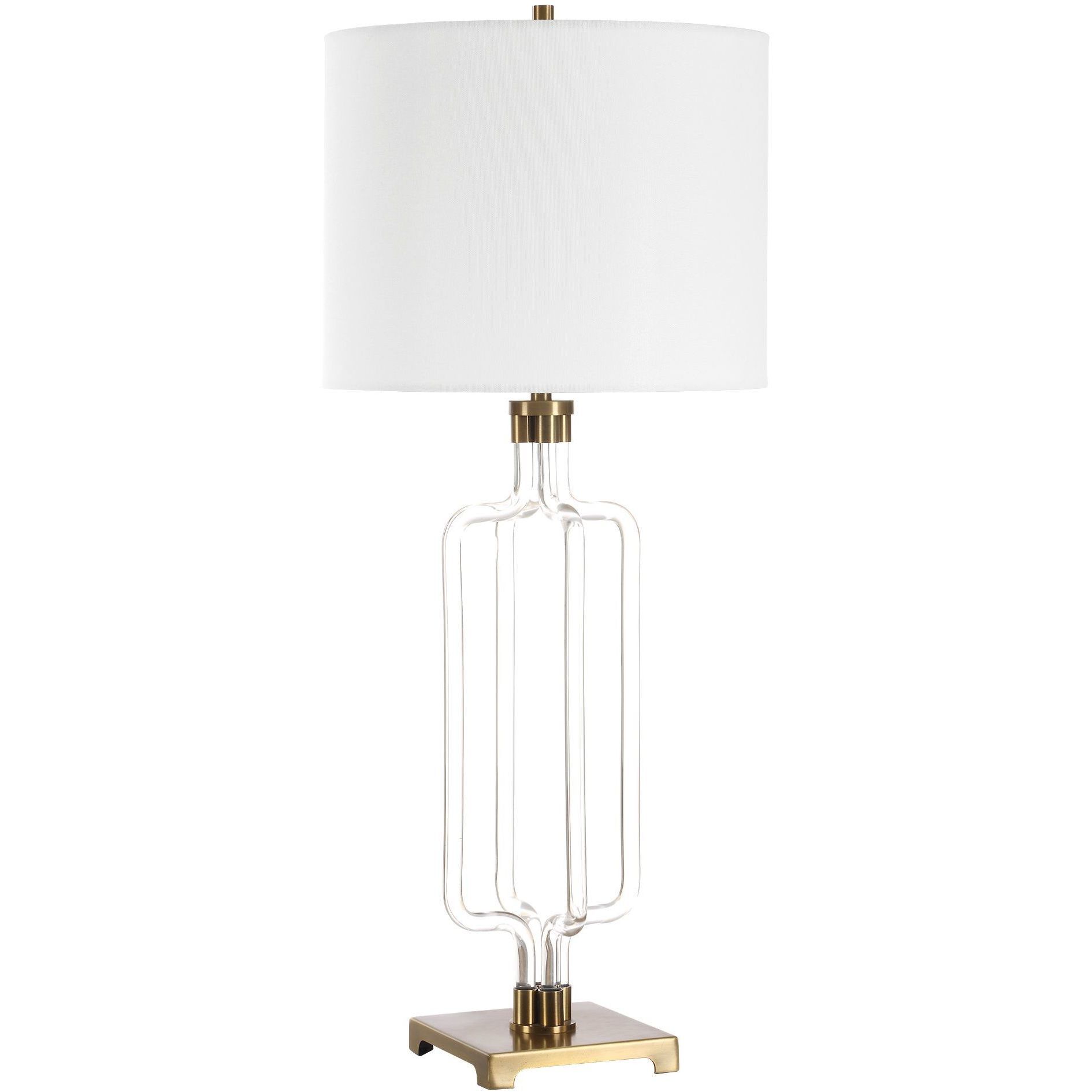 Outline Cordless 30.75 inch 7 watt Clear Acrylic and Brass Cordless Table Lamp Portable Light