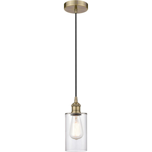 Edison Clymer 1 Light 4 inch Antique Brass Mini Pendant Ceiling Light