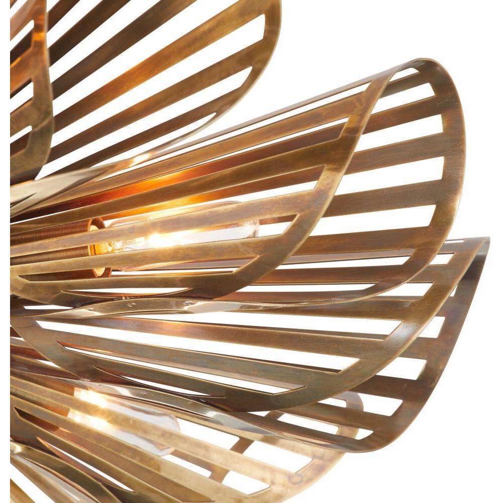 Francesca 12 Light 20 inch Vintage Brass Flush Mount Ceiling Light