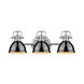 Duncan 3 Light 25 inch Pewter Bath Vanity Wall Light in Black