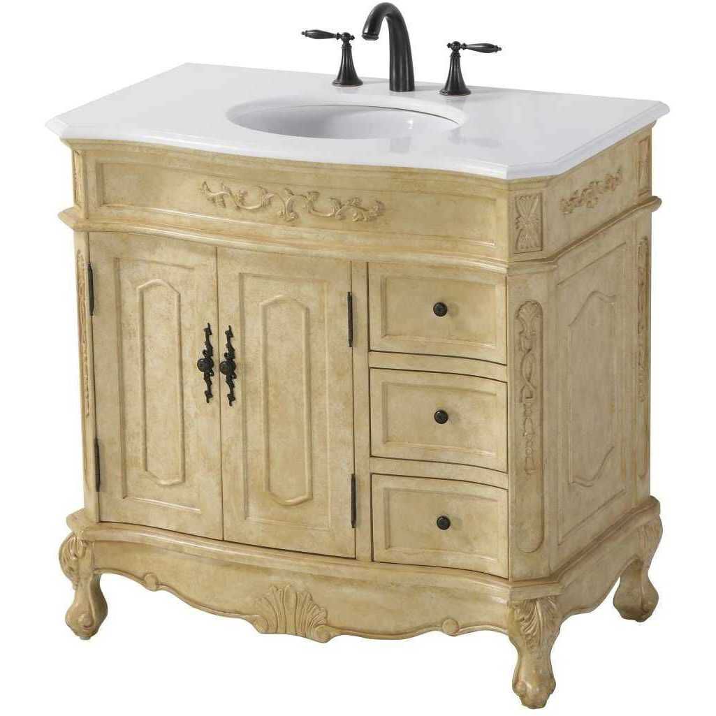 Danville 36 X 36 inch Antique Beige Bathroom Vanity Cabinet