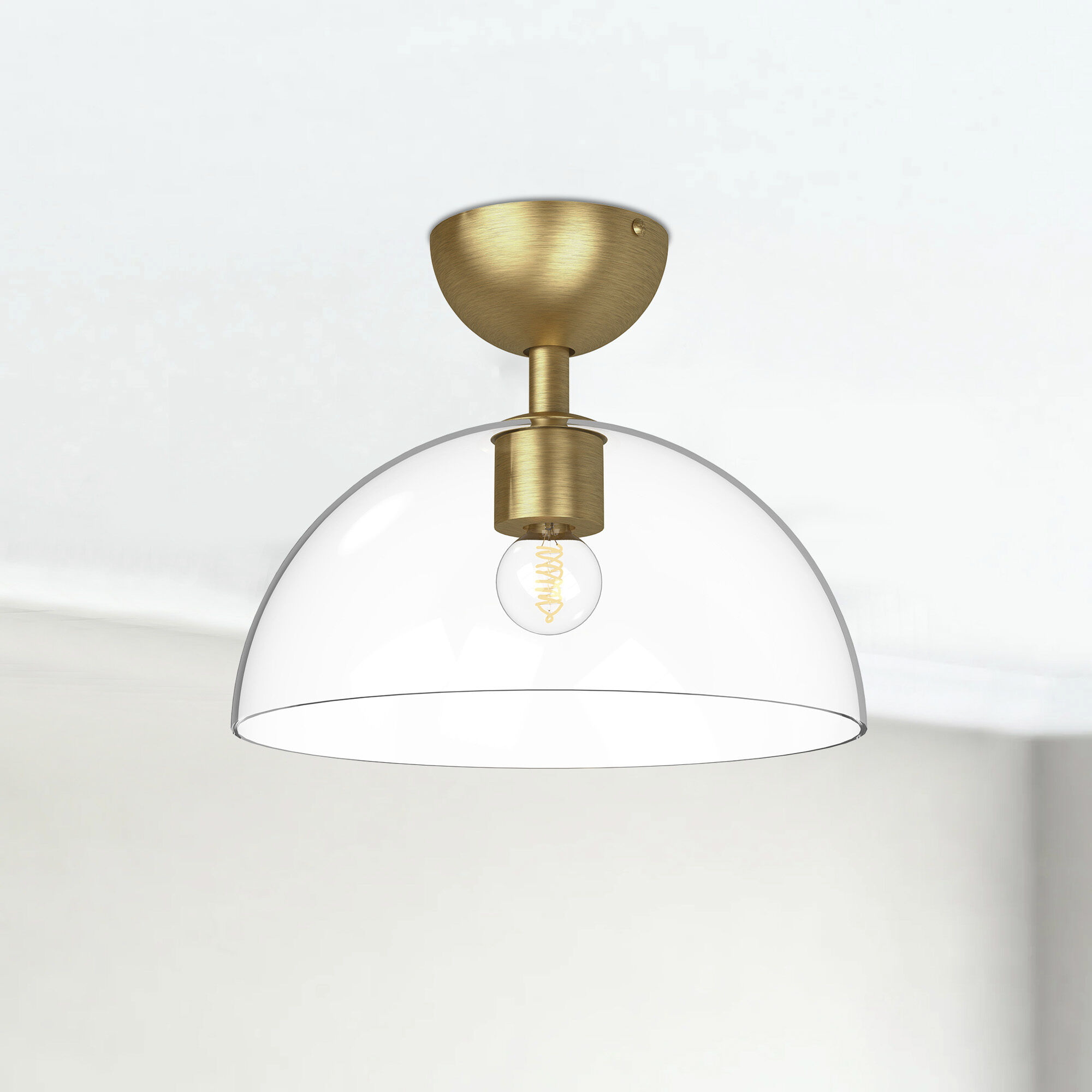 Alora Mood Jude 1 Light 12 inch Brushed Gold Semi-Flush Mount Ceiling Light
