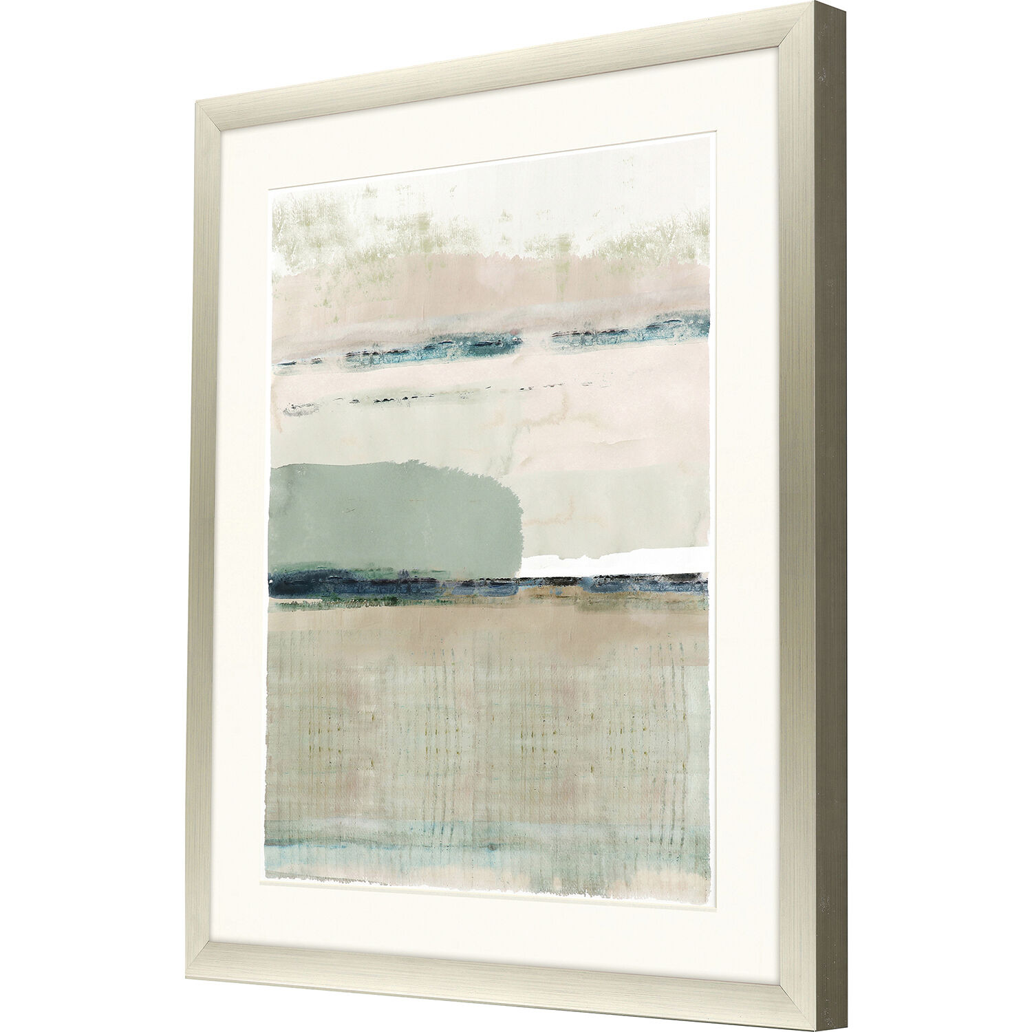 Miles Away Green and Beige and Neutral and Pink Framed Art