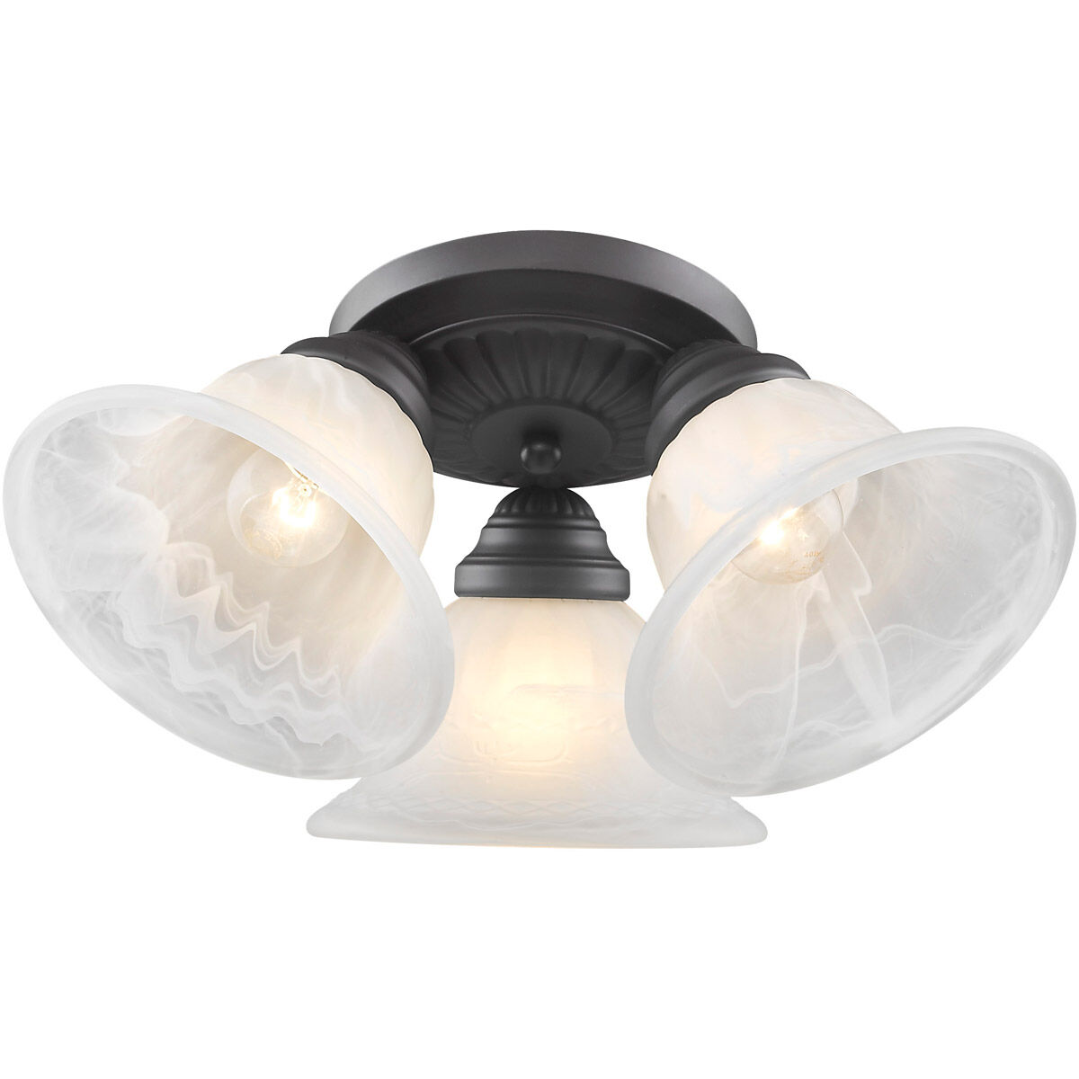 Edgemont 3 Light 15 inch Bronze Semi-Flush Mount Ceiling Light