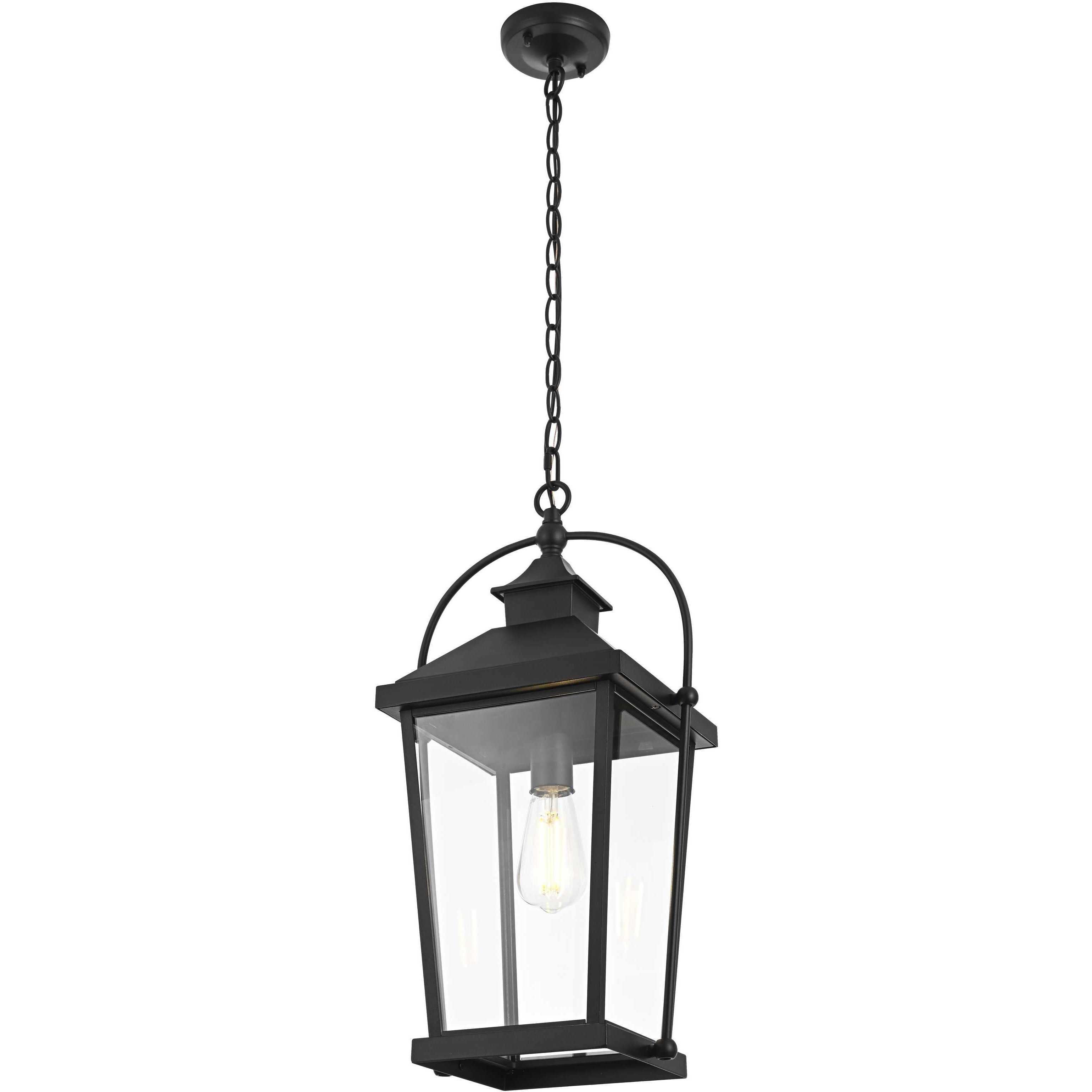 Luz 1 Light 9 inch Black Outdoor Pendant