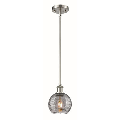 Ballston Athens Deco Swirl 1 Light 5.88 inch Brushed Satin Nickel Stem Hung Mini Pendant Ceiling Light
