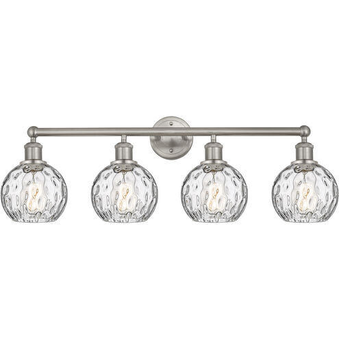 Edison Athens Water Glass 4 Light 33 inch Brushed Satin Nickel Bath Vanity Light Wall Light