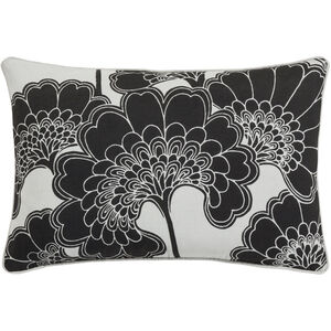 Japanese Floral 20 inch Black, Seafoam Pillow Kit