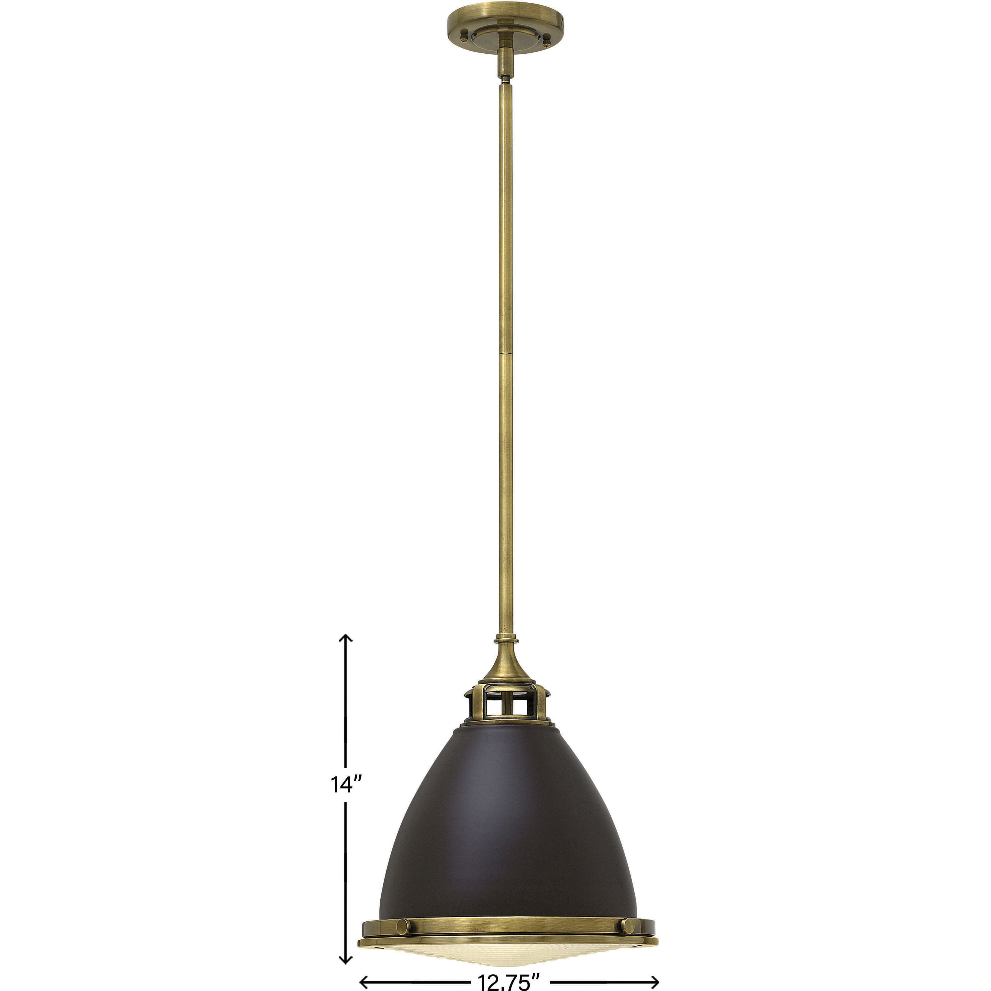 Amelia 1 Light 12.75 inch Buckeye Bronze with Heritage Brass Indoor Mini Pendant Ceiling Light