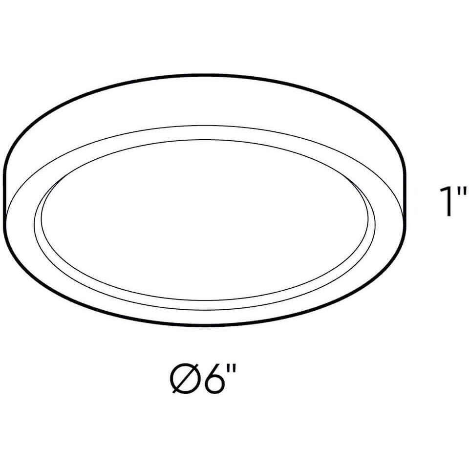 Delta 1 Light 6 inch Black Flushmount Ceiling Light