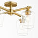 Veno 4 Light 22 inch Aged Brass Semi Flush Mount Ceiling Light