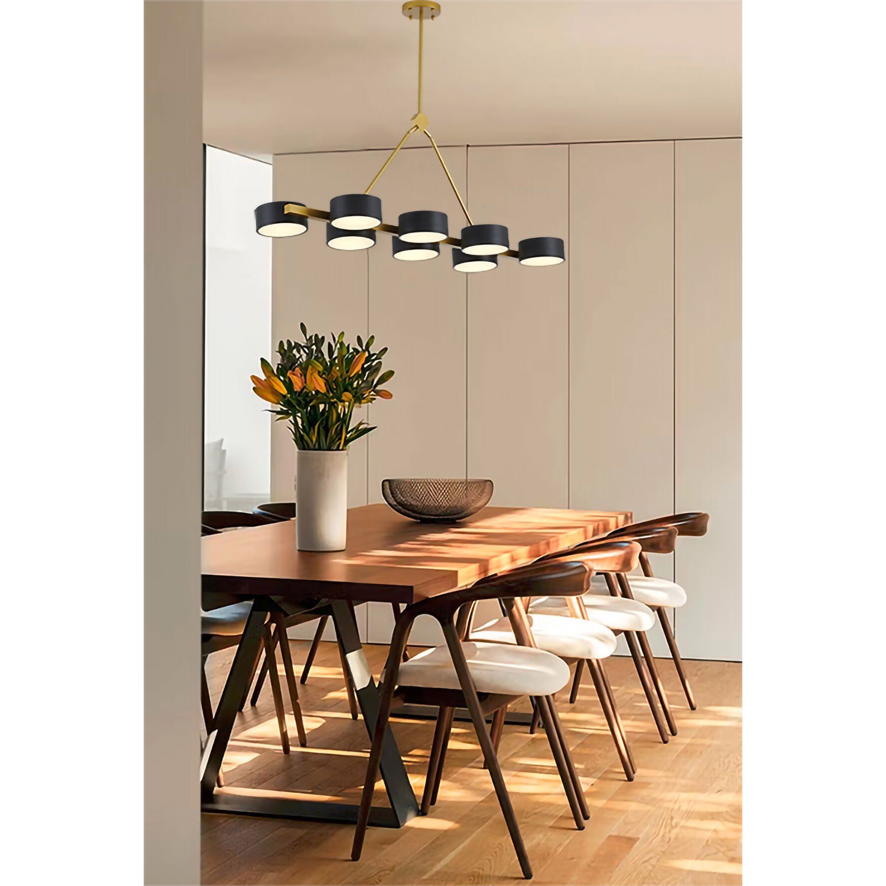 Canada LED 15 inch Gold and Black Chandelier Ceiling Light