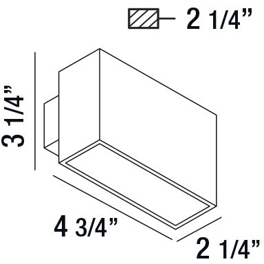 Vello LED 3 inch Graphite Grey Outdoor Wall Mount