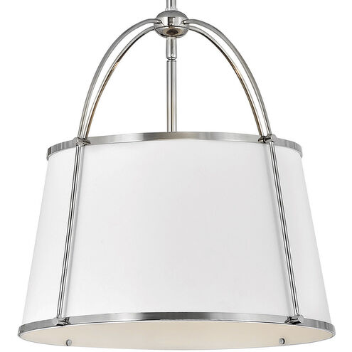 Clarke LED 16 inch Polished Nickel with Matte White Indoor Chandelier Ceiling Light