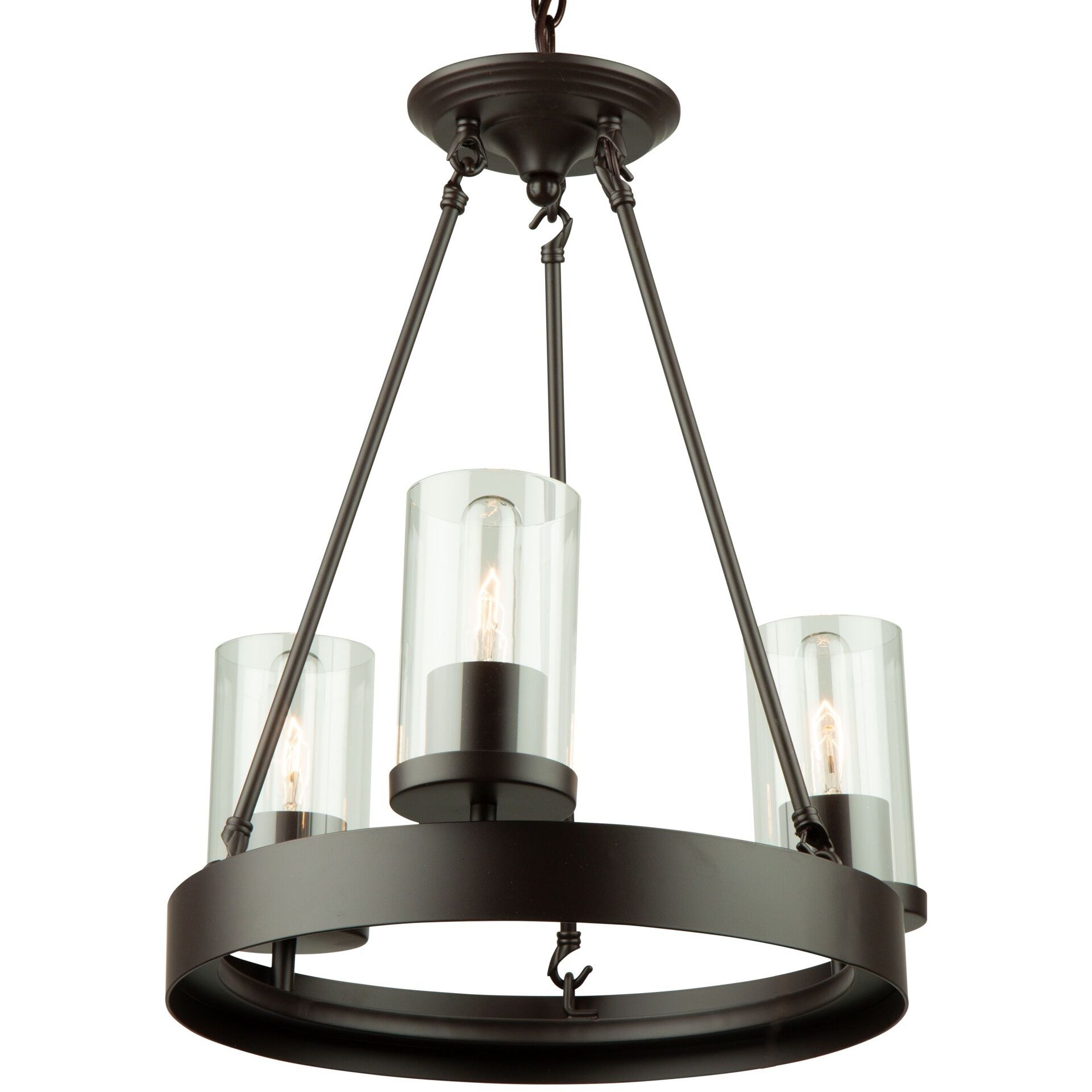 Menlo Park 3 Light 17.5 inch Oil Rubbed Bronze Up Chandelier Ceiling Light