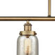 Ballston Bell LED 48 inch Brushed Brass Island Light Ceiling Light in Silver Plated Mercury Glass