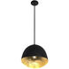 Eclos 1 Light 15.75 inch Sand Coal With Gold Leaf Inside Pendant Ceiling Light