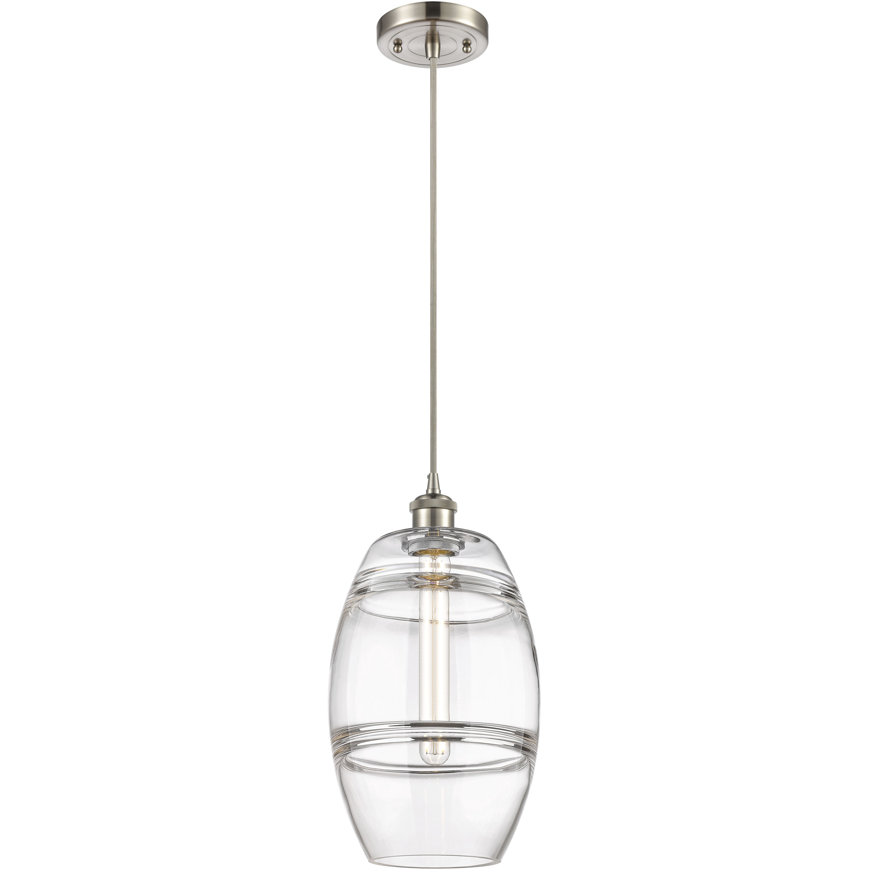 Ballston Vaz 1 Light 8 inch Brushed Satin Nickel Cord Hung Mini Pendant Ceiling Light