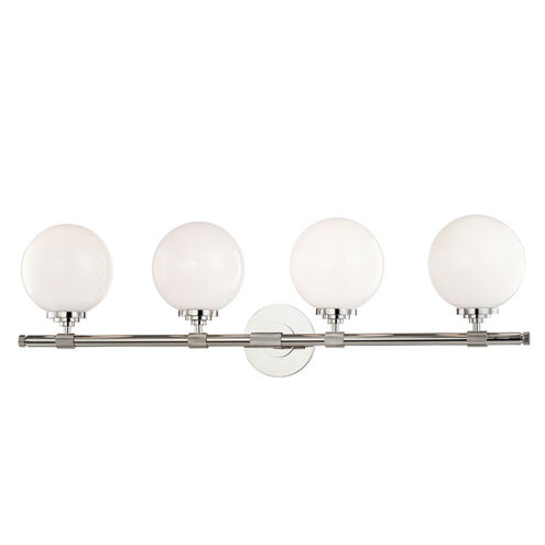 Bowery 4 Light 32.75 inch Polished Nickel Bath Bracket Wall Light