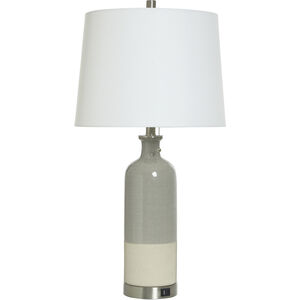 Cornelius 29.5 inch 100.00 watt Light Gray Blue and Ivory and Silver Table Lamp Portable Light