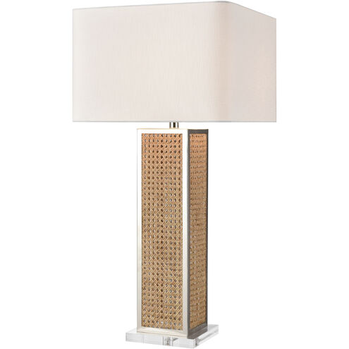 Webb 36 inch 150 watt Natural and Polished Nickel with Clear Table Lamp Portable Light