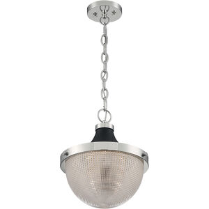 Faro 1 Light 13 inch Polished Nickel and Black Accents Pendant Ceiling Light