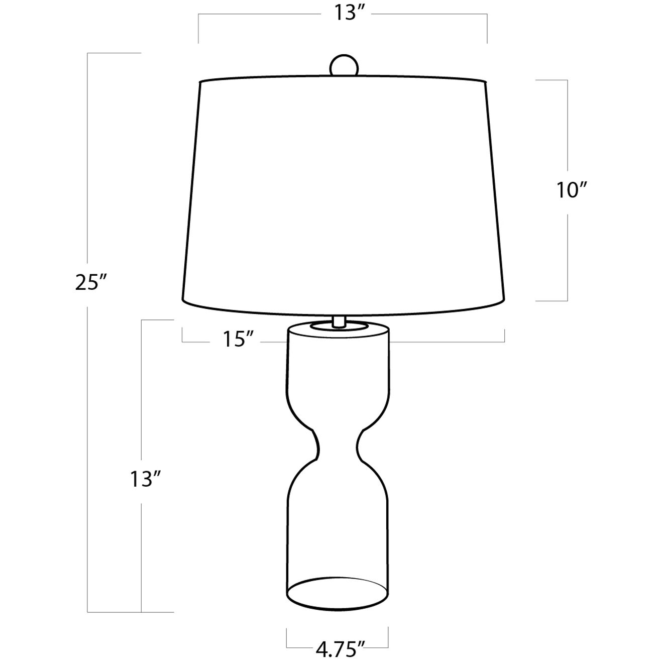 Joan 25 inch 150.00 watt Clear Table Lamp Portable Light, Large