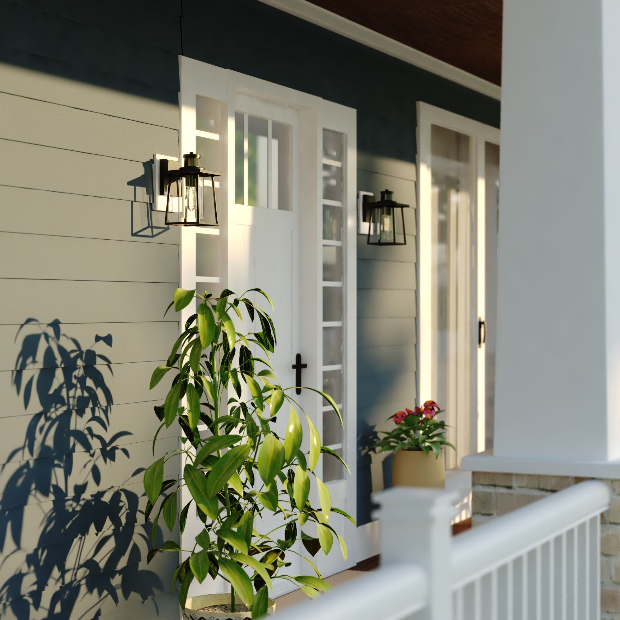 Geneva Textured Black Outdoor Motion Sensor