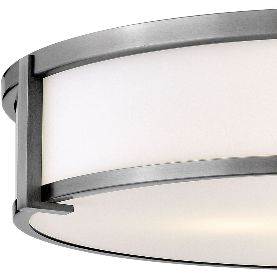 Lowell 24 inch Antique Nickel Indoor Flush Mount Ceiling Light